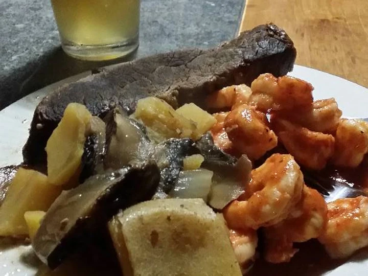 Recipe Brad's whiskey braised tri tip and chili lime prawns the Can Spoil the Tongue So Delicious