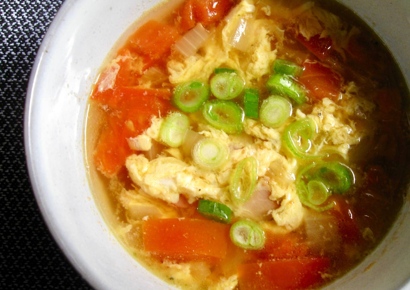 Bacon Egg & Tomato Soup