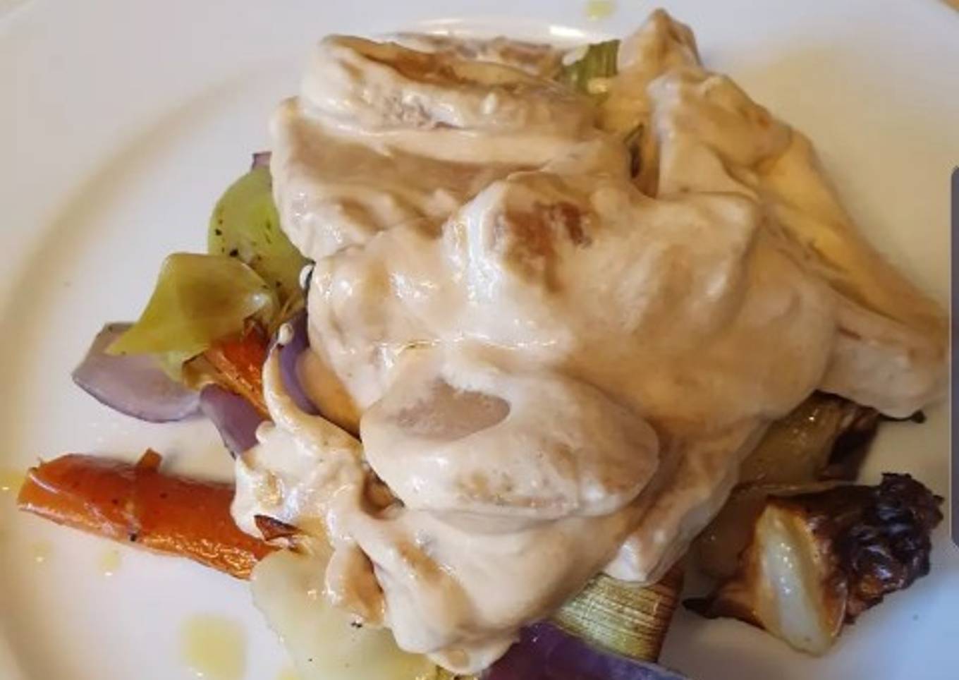 Pork with cider and veg