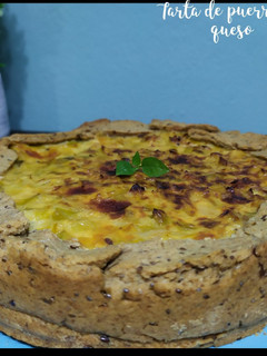 Una foto de Tarta de puerros y queso
