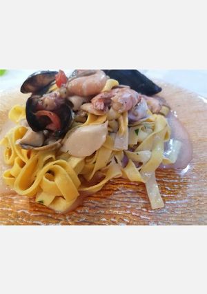 A picture of Tagliatelle with Seafood.