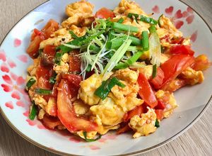 Hình của món Trứng xào cà chua.