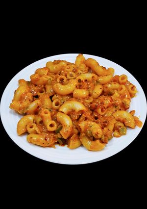 A picture of Indian Style Macaroni Pasta.