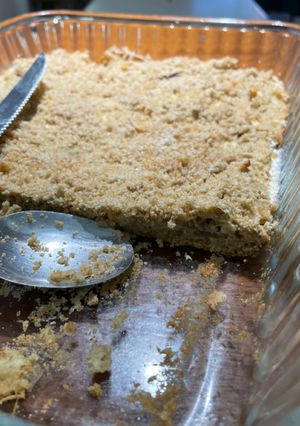 Una foto de Torta de manzana avena, canela y crumble