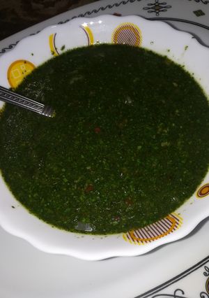 صورة لوصفة الملوخية الخضراء بطريقتى الغير معتادة👌👌👌