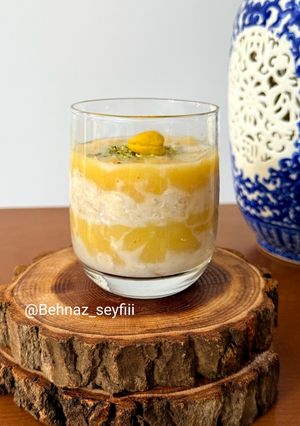 عکسی از دستور صبحانه ورزشکاری جو دو سر پرک و انبه