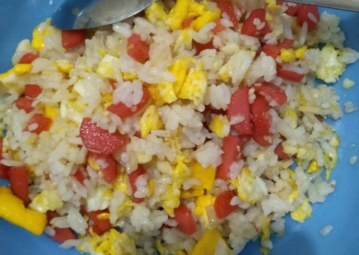 Nasi goreng telur sosis MPASI 23 bulan