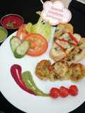 SpanishOmellettePaniyaram/ garlic bread /beetroot dip