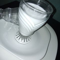 Homemade coconut milk A picture of Homemade coconut milk.