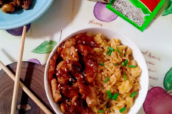 Langkah Mudah untuk Membuat Egg Fried Rice Bowl with Chiken Teriyaki, Enak Banget