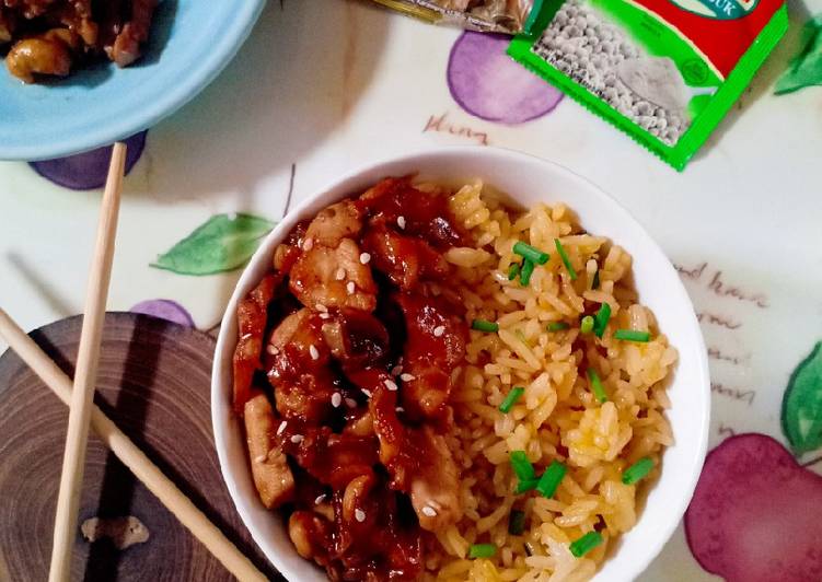 Resep Egg Fried Rice Bowl with Chiken Teriyaki yang Lezat Sekali