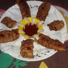 A picture of Fish pattern samosa.
