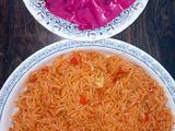 الأرز المكسيكي الحار مع سلطة البنجرالحلوه