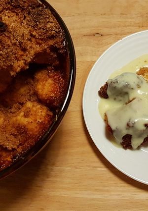 O poză a rețetei Aranygaluska (Găluște aurii) sos cremos de vanilie (gluten free).