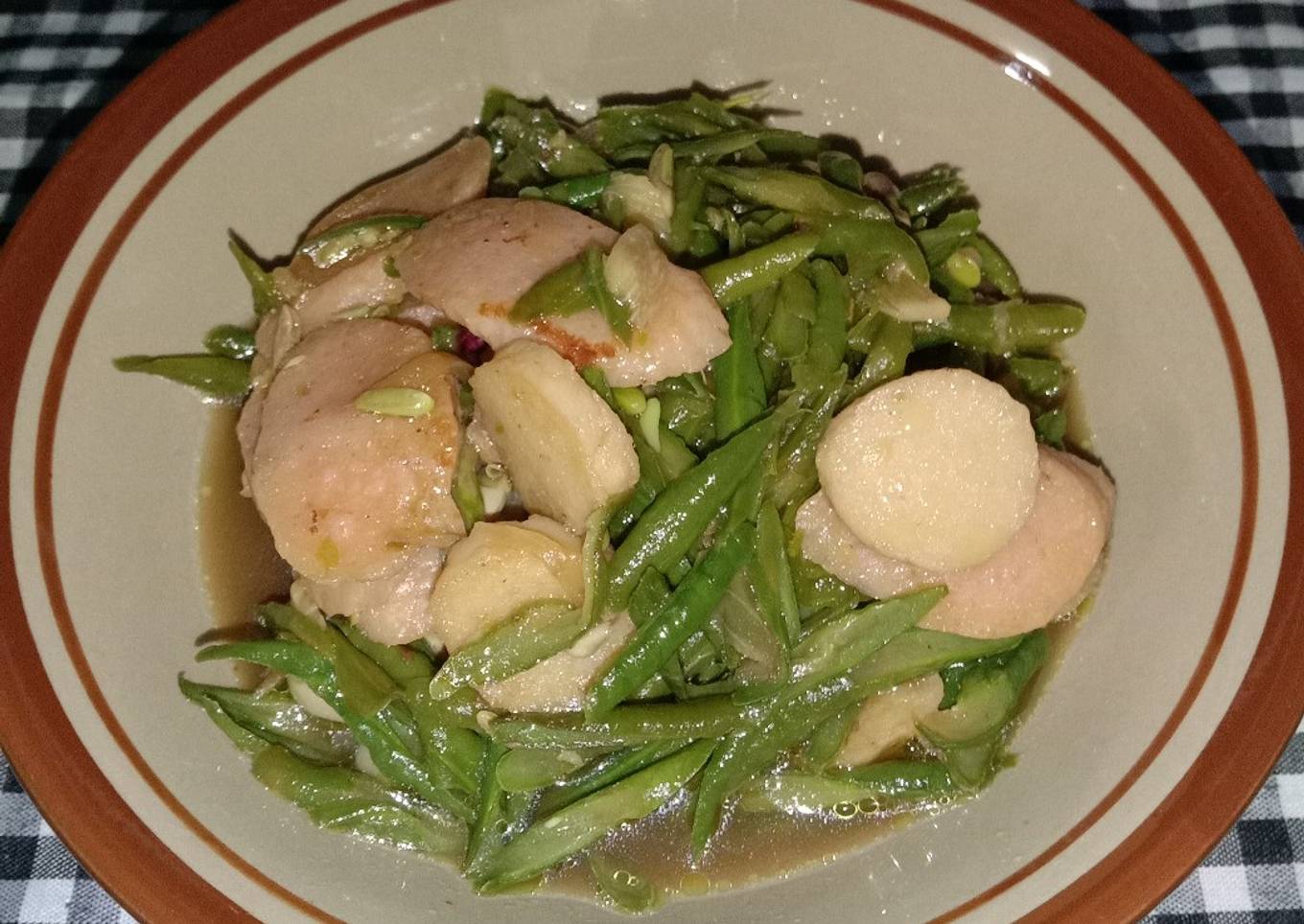 Tumis Kacang Panjang Bakso