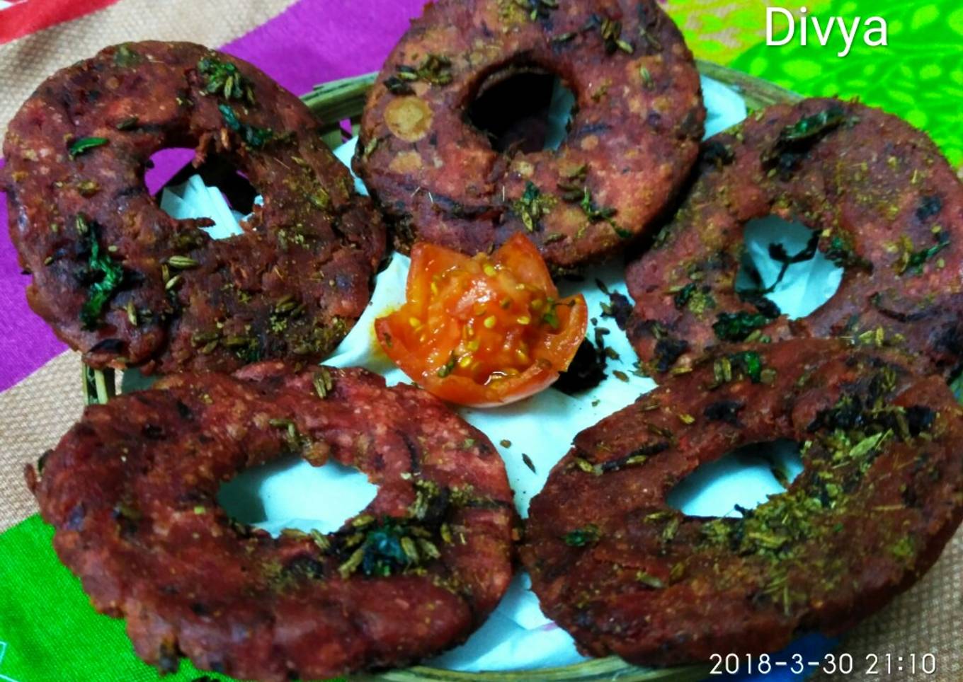Besil dry beetroot dounuts