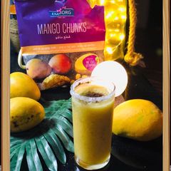 Aam Panna with Mango Chunks 🥭 A picture of Aam Panna with Mango Chunks 🥭.
