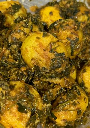 A picture of Dum Aloo Methi.