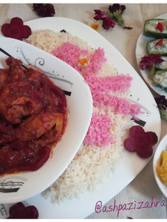 عکسی از دستور خورش مرغ و لبو