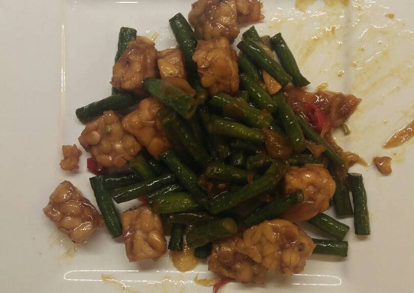 Tumis kacang panjang udang cincang