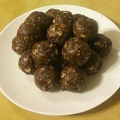 No Bake Chocolate Peanut Butter Bites A picture of No Bake Chocolate Peanut Butter Bites.