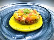 Una foto di sedano salmone