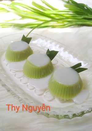 Hình của món Thạch đậu nành Lá dứa cốt dừa.