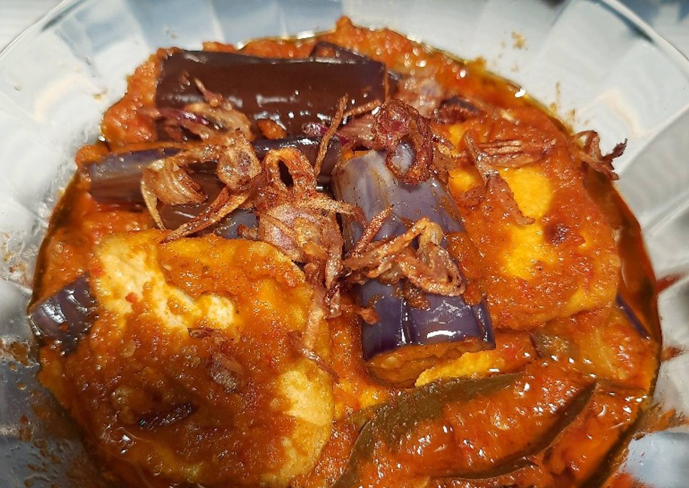 Balado terong dan tahu