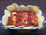 Merluza al horno con patatas chips