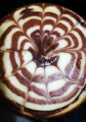 A picture of Eggless Marble cake.