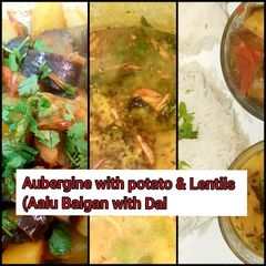 Aubergine with potato & lentils (Aalu Baigan dal) #mommasrecipe A picture of Aubergine with potato & lentils (Aalu Baigan dal) #mommasrecipe.