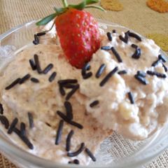 A picture of Reusing left over cake....Cake ice cream.