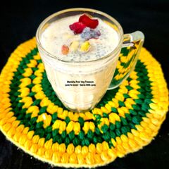 A picture of Dryfruits Saffron Royal Festive Lassi/Hydrated Energetic Fasting Lassi/Shahi Rajwadi Dryfruits Lassi.