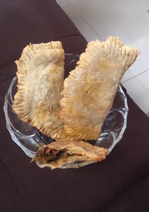 A picture of My simple, crunchy, yummy home made meat pie🥟.