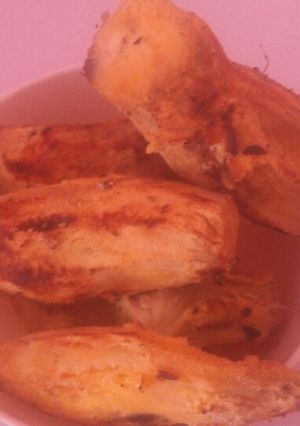 A picture of Charcoal grilled sweet potatoes.