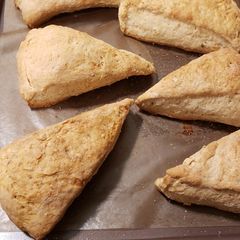 Vegan banana scones A picture of Vegan banana scones.