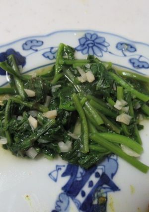 蒜香煮芝麻葉 的食譜成品照片