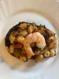 Berenjena Rellena de Pulpo y colas de langostino