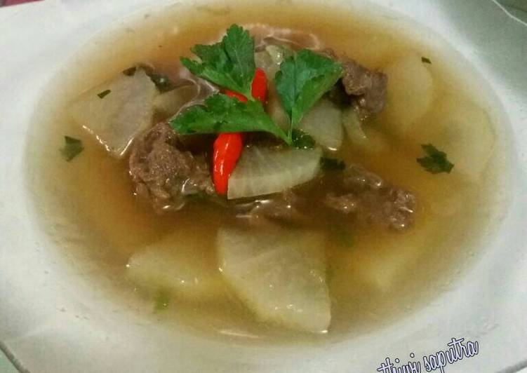 Resep Soto Bandung daging &amp;lobak Anti Gagal