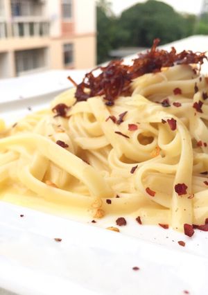 A picture of Carbonara Fettuccine.