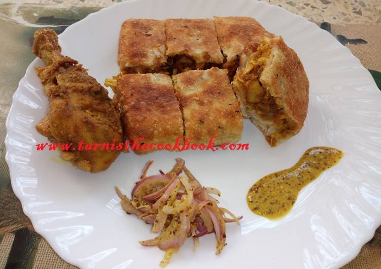 Simple Way to Make Homemade Mughlai paratha/ Moghlai porota (Chicken minced stuffed)