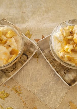 Una foto de Castañas asadas helado y almíbar ¡Delicioso!