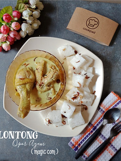 Foto resep Lontong opor ayam (magic com)