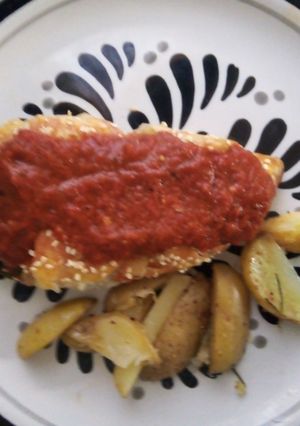 Una foto de Chile poblano relleno hojaldrado