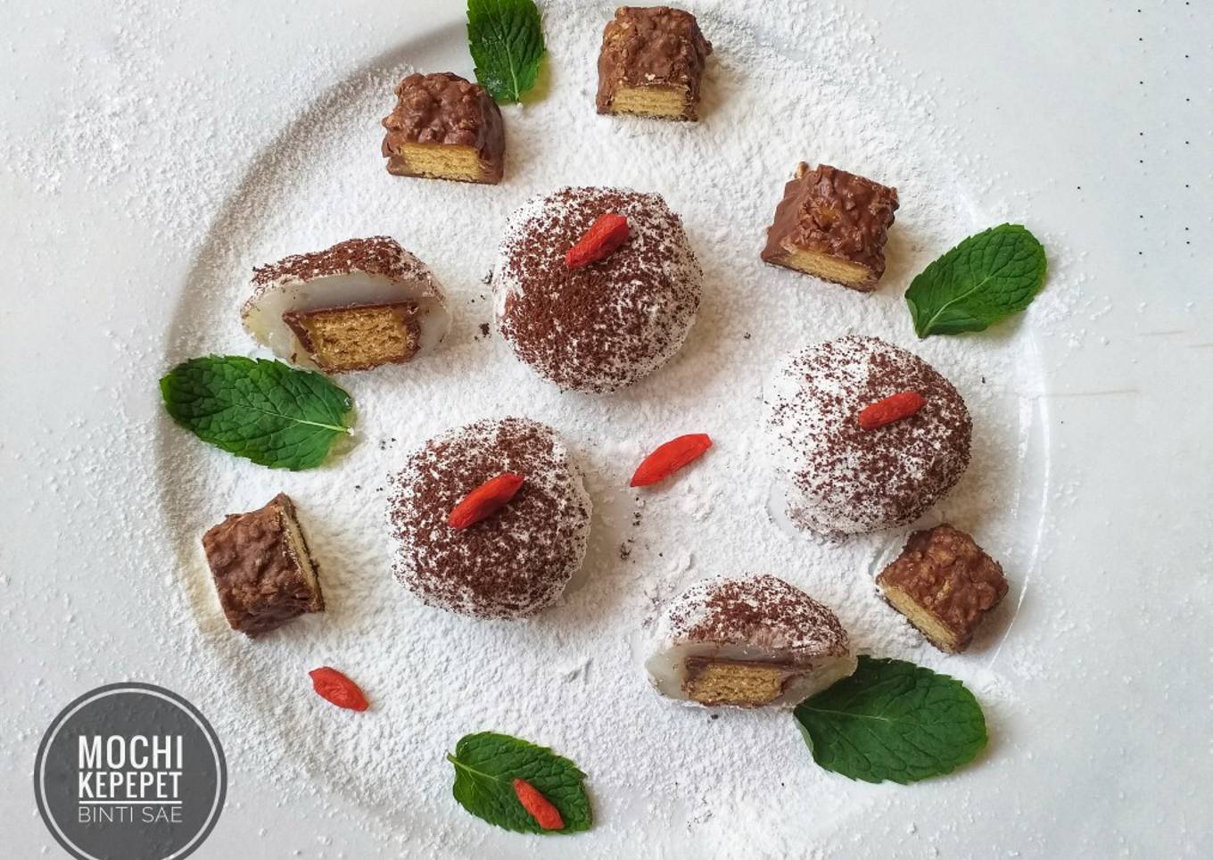 Resep Mochi isi Wafer Caramel (tanpa tepung ketan)