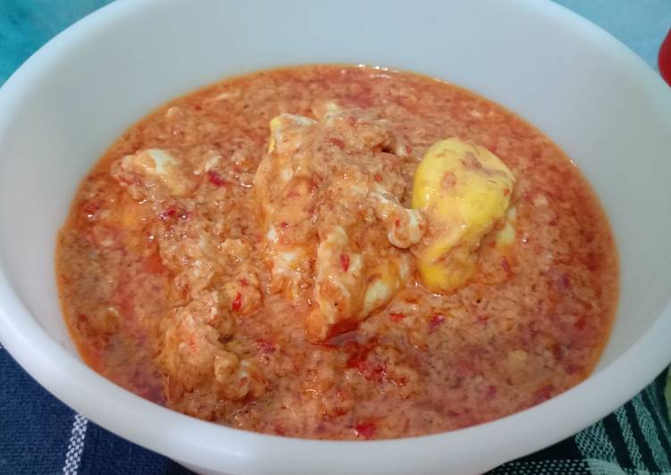 Resep 84. Telur Ceplok Kuah Terasi Anti Gagal