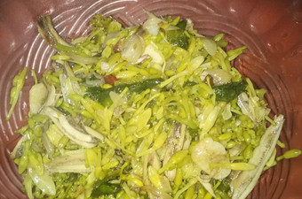 Resep Tumis bunga pepaya teri Anti Gagal