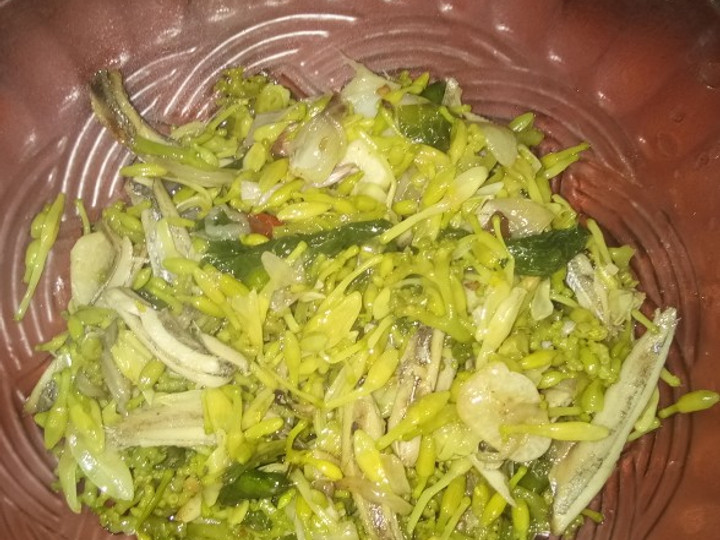 Resep Tumis bunga pepaya teri Anti Gagal