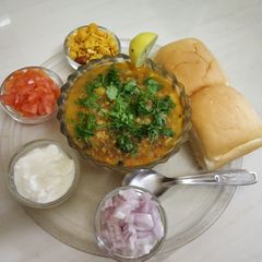 Moong Matki (moth) Misal Pav A picture of Moong Matki (moth) Misal Pav.
