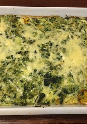 Una foto de Tortilla de acelga horneada con queso rallado